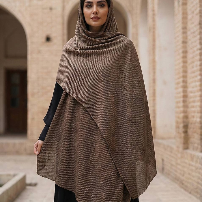 شال پلیسه متالیک دو رو