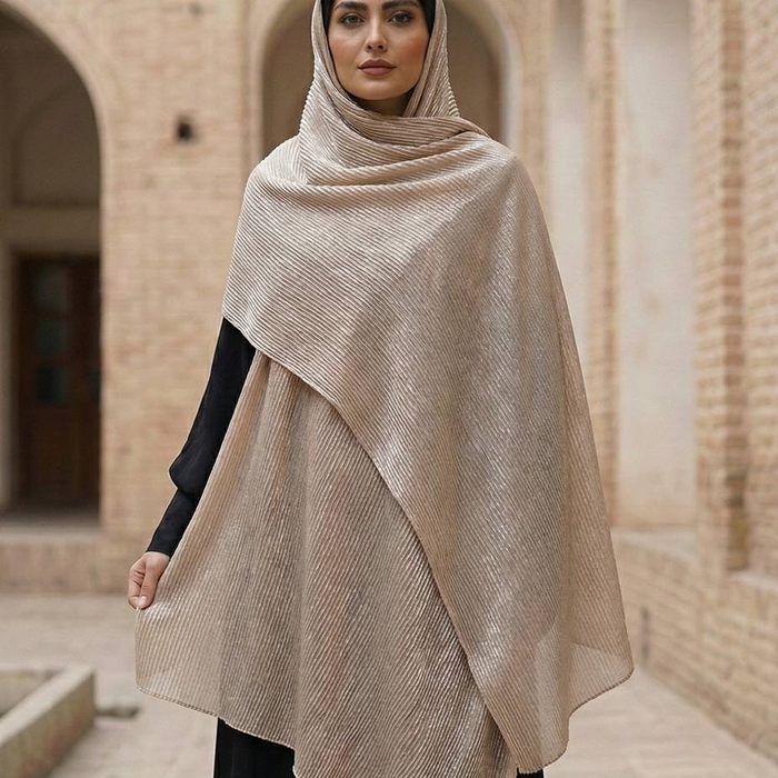 شال پلیسه متالیک دو رو