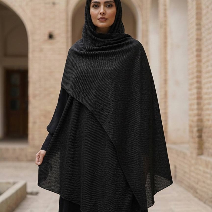 شال پلیسه متالیک دو رو